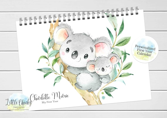 Koala Bear First Year Calendar, Baby's First Year Calendar, Calendar With  Milestone Stickers, First Year Calendar Journal Keepsake - Etsy