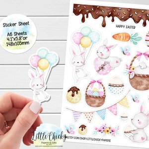 Aufkleber Bogen -Osterhasen Aufkleber, Frohe Ostern, Planner Aufkleber, Scrapbook Aufkleber, Ostern Aufkleber, Journal Aufkleber