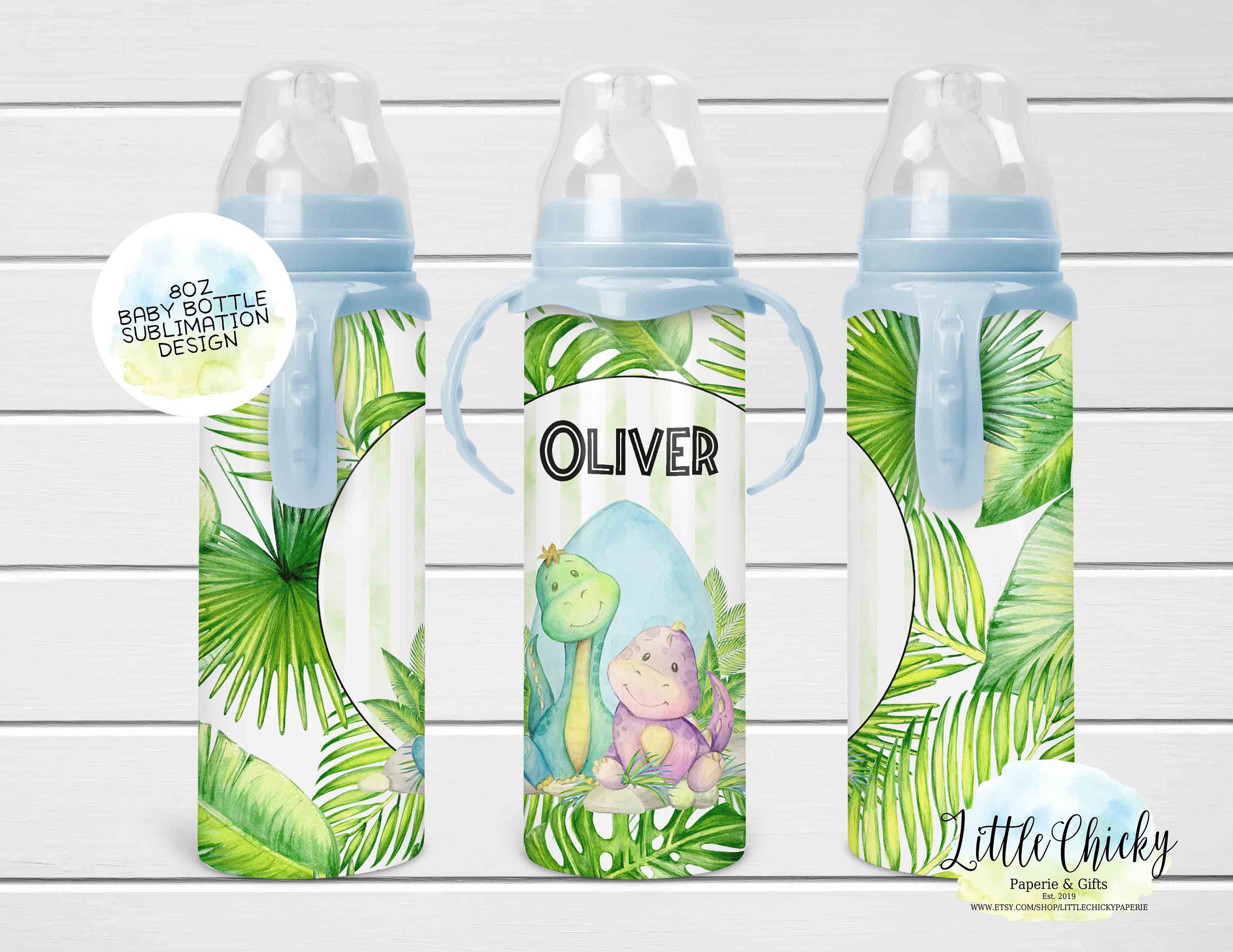 Dinosaur 8oz Baby Bottle Sublimation Design Dinosaur Baby - Etsy India