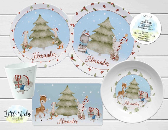 Ensemble d'assiettes pour enfants Premier Noël, assiette personnalisée,  tasse, assiette en mélamine, assiette pour enfants de Noël, ensemble d'assiettes  pour enfants de l'Avent -  Canada