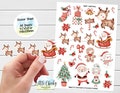 Sticker Sheet - Merry Christmas Stickers, Santa, Planner Stickers, Scrapbook Stickers, Christmas Card Stickers, Journal Stickers, Holidays product logo