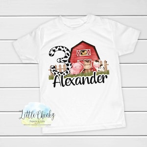 Red Farm 3rd Birthday Sublimation PNG, Birthday Shirt, Sublimation File, Instant Download, PNG, Baby Shirt, DIY Birthday Shirt