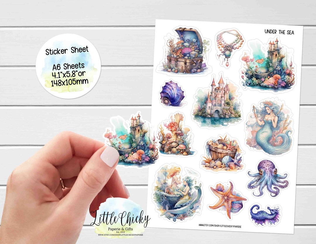 Sticker Sheet - Under the Sea Stickers, Planner Stickers, Scrapbook ...