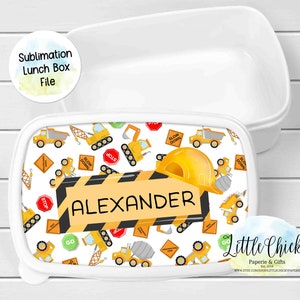 Construction Lunch box Sublimation Design, Brotbox Sublimation PNG Design, Instant Download, Plastic Box Sublimation Design File