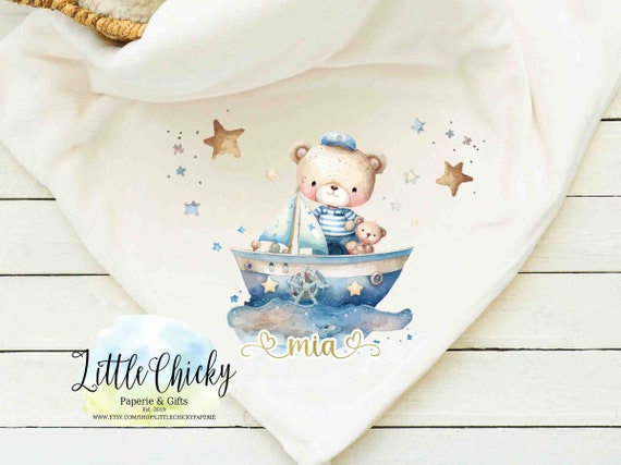 Nautical Bear Blanket Sublimation Design Bear Sublimation PNG File Sailor Bear Blanket Bib Shirt Sublimation Design Instant Download