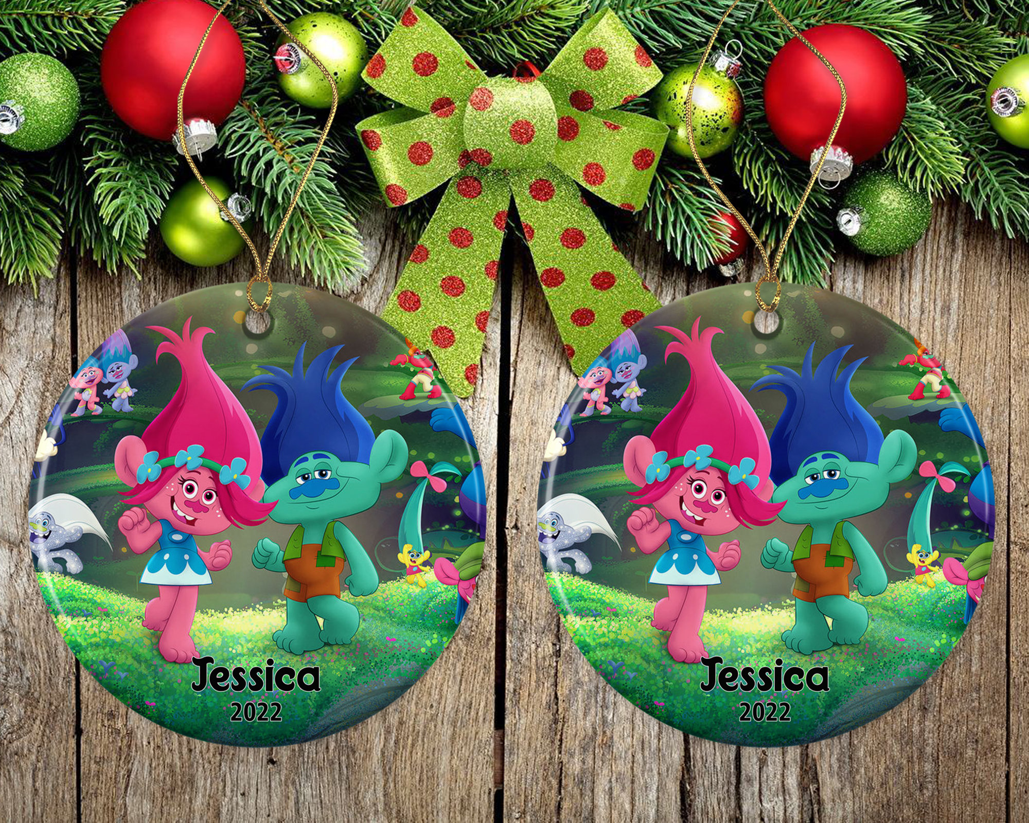 Personalized Trolls Christmas Ornament, Cute Trolls Christmas Gift sold ...
