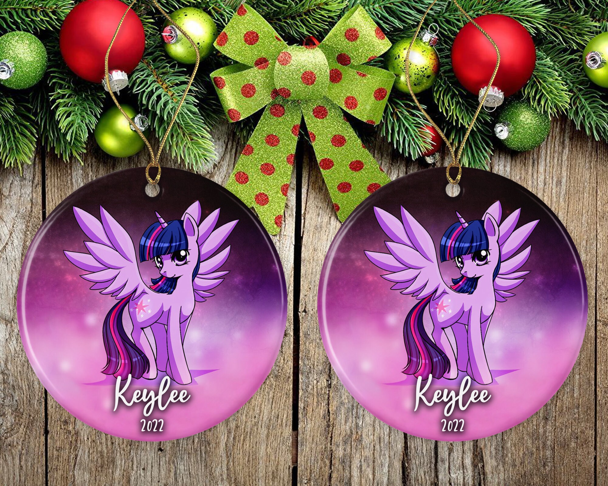 Personalized My Little Pony Ornament, Cute Twilight Sparkle