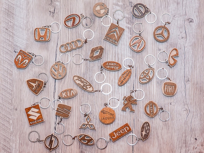 Laser Cut Wood Car Logo Keychain, Auto Enthusiast Gift - Etsy
