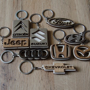 Car keychain, Wood keychain, Keychain, Gift for men, Gift for women, Accessories cars, Keychain car, Car logo.