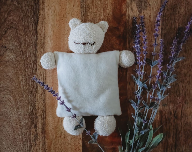 Comfe. E. Bear Organic Warm Pack, Organic Cotton, Ages 2 and up, Heirloom Baby Toy, Eco Toy image 2