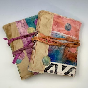 Two Ribbon Journal Watercolor Whimsy Art Journal, Handbound Book, Sketchbook, Diary ...