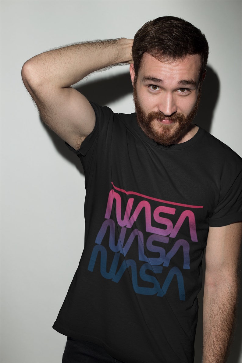 Nasa T-Shirt Men 80s Vintage NASA Repeating Worm Logo Nasa | Etsy