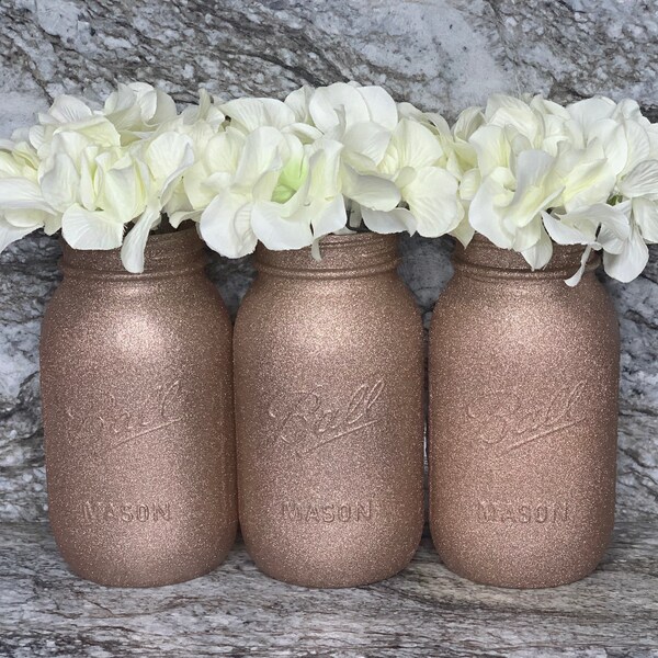 Rose Gold Mason Jars Etsy