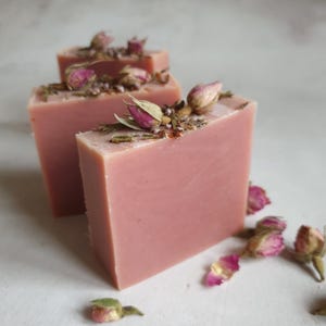 Natural handmade soap Forest Fairy- Rose petals oil infusion / pink clay/ Indian madder root /vegan/ beautiful gift.