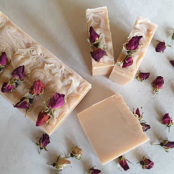 Wild Rose soap –Botanical/ natural soap/ Rose petals oil infusion / pink clay/ vegan/ beautiful gift.