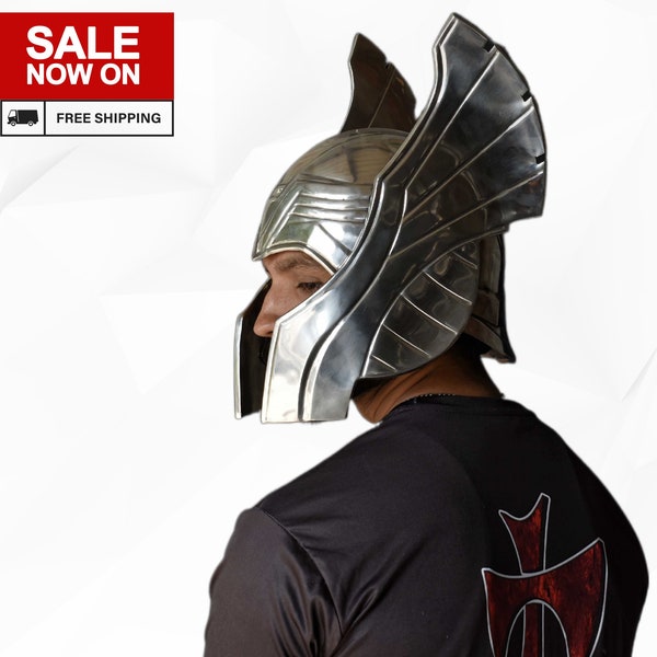 HBC Armor™ Metal Helmet THOR - The god of Thunder (cosplay/Armour collections/LARP/Costume) 18 G Mild steel Helmet