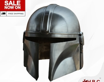 Hand Forged Metal Mandalorian Helmet of Din Djarin|Din Djarin Beskar Steel Helmet|Handmade Metal Masterpiece Mandalorian Helmet Replica