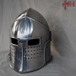 Visored Barbute Helmet LARP|COSPLAY|Reenactment|Costume|Events|Role plays|Gifts|Collections|Medieval helmet|cosplay Medieval