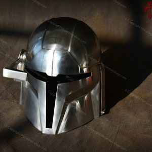 Metal Mandalorian Helmet Hybrid for LARP/Colletcions/Action Roleplays/Costumes