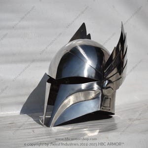 Hand-Forged Metal Medieval Bo-Katan Helmet - Premium Cosplay/Collection Helmet by HBC Armor™/Mandalorian Bo Katan Cosplay/Collection Helmet