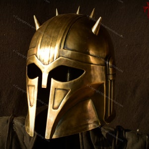 Mandalorian Blacksmith Armorer Helmet - Handmade 18 G Steel Construction for Cosplay and Collectibles | Mandalorian Cosplay armourer