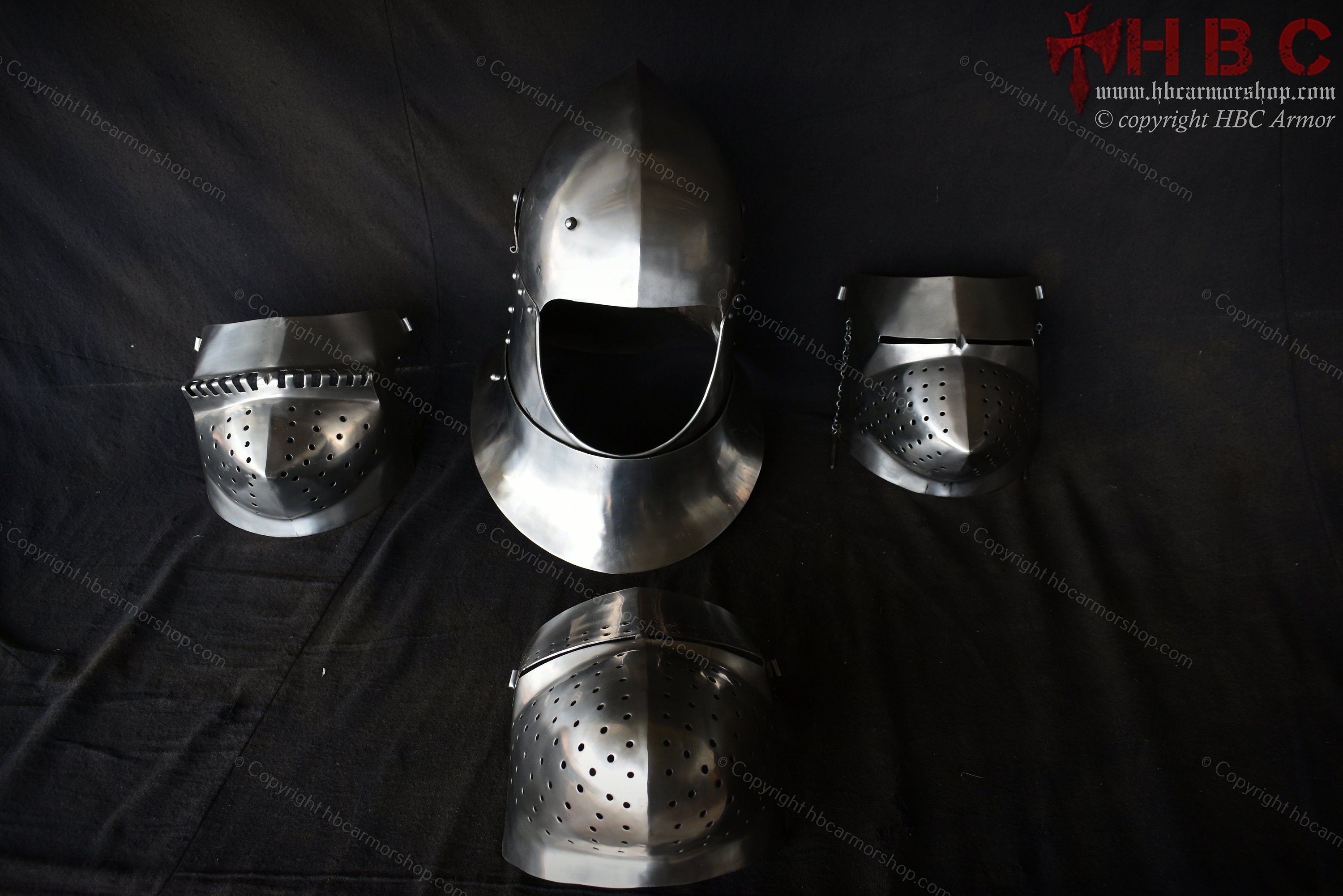 Medieval Great Helmet With 3 Different Visors for Etsy UK