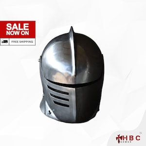 Hand-Forged Heath Ledger Replica Knight Helmet - A Knight&#39;s Tale Movie Collectible | Knight tale Sir William Helmet for Cosplay & Costume