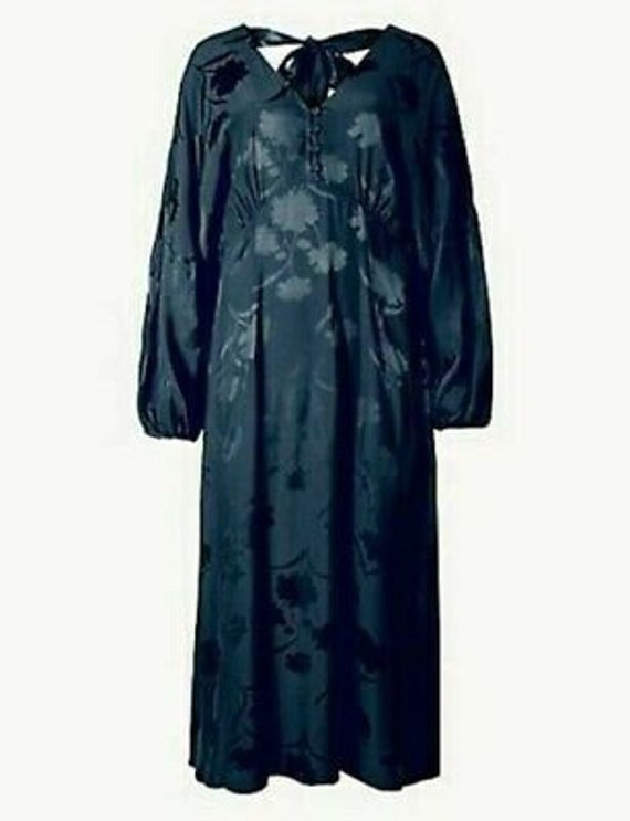 BNWT Marks and Spencer Navy Jacquard Fit Flare Midi Party Occasions Dress Plus Size 10 to 22