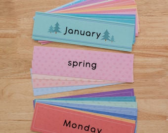 Months, Seasons, Days of Week Flash Cards