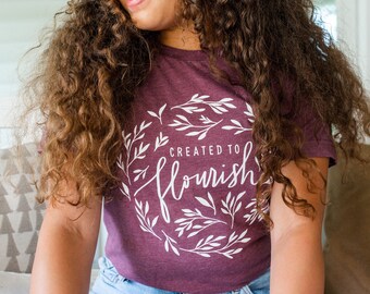 Created To Flourish Tee - Mulberry