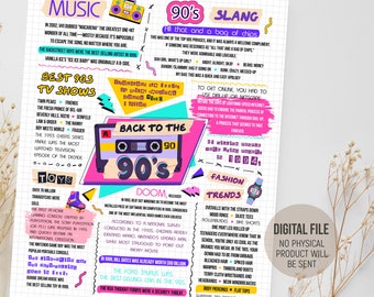 90s Birthday Decorations, Back to the 90s Party Decor, 30th Birthday 90’s Theme Party Decorations, Digital Printable Download