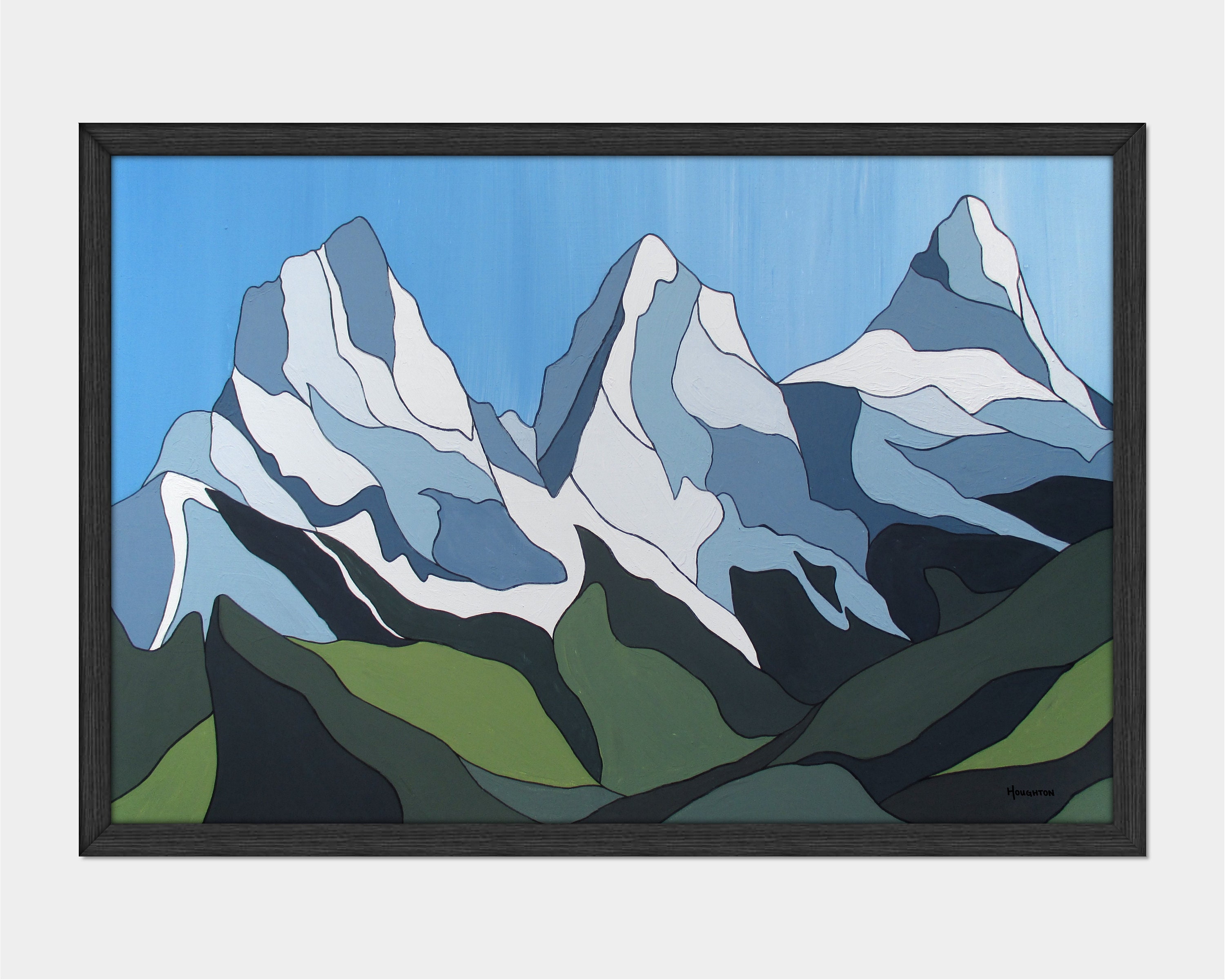 Three Sisters Canvas Print: Minimalist Mountain Landscape Art