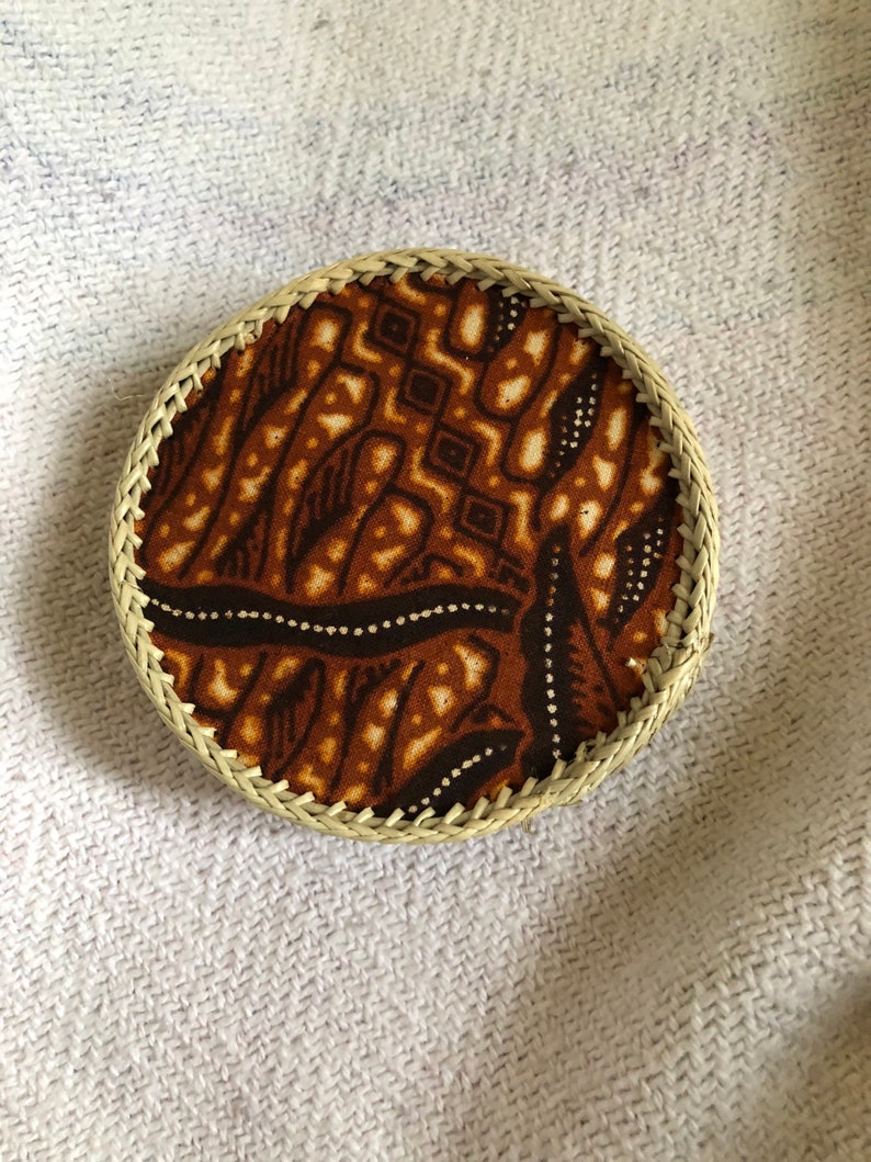 Vintage 1970s80s90s Cloth Coaster Set