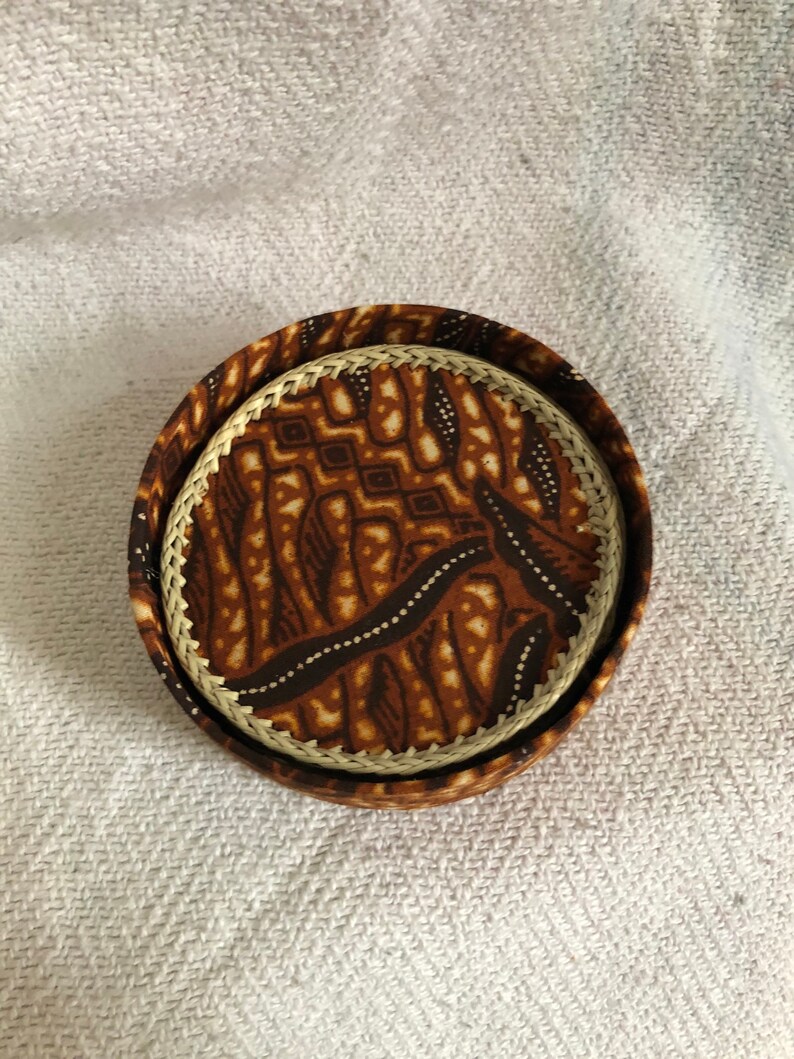 Vintage 1970s80s90s Cloth Coaster Set