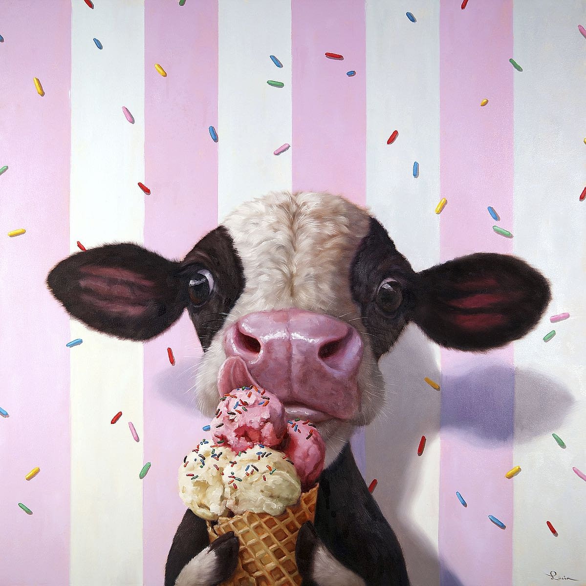 Cow poster cute cow ice cream party Lucia Heffernan Yard Etsy