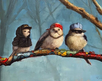 Birdz In Da Hood - Art Print