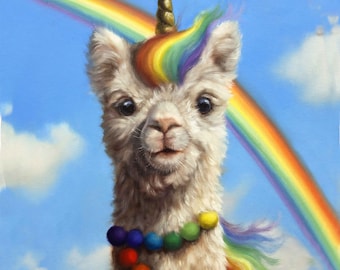 Alpaca Rainbow - Art Print