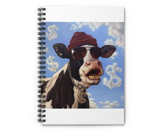 Cash Cow - Notizbuch mit Spiralmuster - Liniert