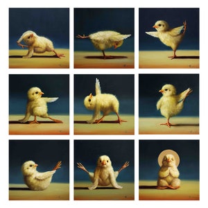 Yoga Chicks Collage - Art Print