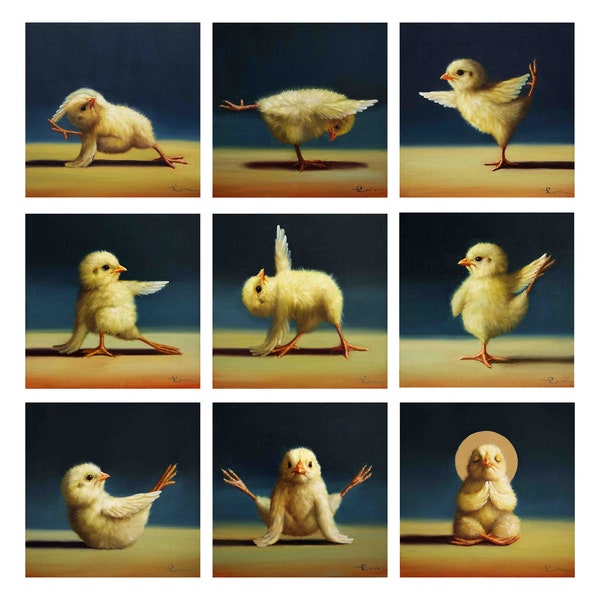 Yoga Chicks Collage - Art Print