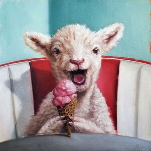 goat farm animal Goat poster watermelon Lucia Heffernan summer treat