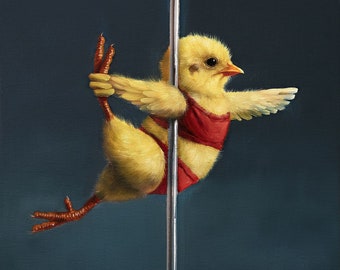 Pole Chick Rocket Woman - Art Print