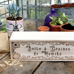 Caixa de sementes personalizada com mensagem gravada - Presente exclusivo para jardineiros