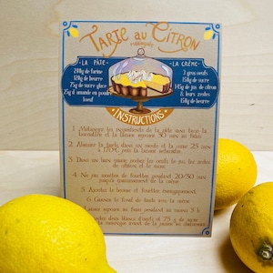 Carte postale recette illustrée de tarte au citron - Un zeste de fraîcheur pour vos correspondances