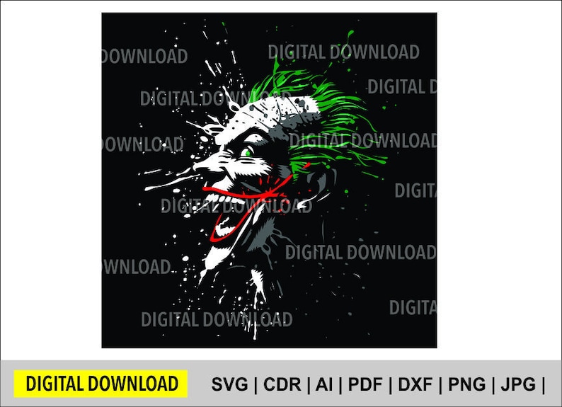 The Joker Movie Design Splashed Png Vector Dxf Svg Png Etsy