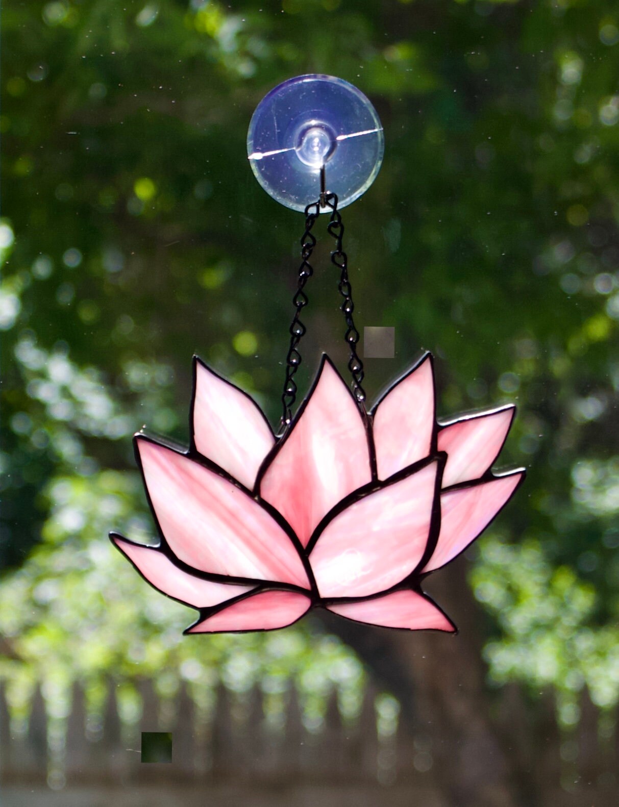 Iridescent Lotus Stained Glass Suncatcher home decor Etsy