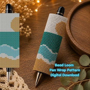 Ocean Wave Pen Wrap Pattern | Miyuki Delica Bead Loom (Digital Download)