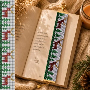 Deer Bracelet and Bookmark Bead Loom Pattern | Miyuki Delica 11/0 (Digital Download)