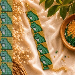 Frog Bead Loom Pattern | Bracelet, Bookmark Weaving Design (PDF PNG)
