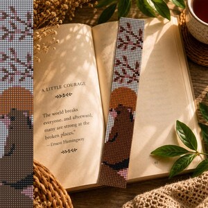 Bear Blossom Bead Loom Pattern | Bracelet, Bookmark Weaving Design (PDF PNG)